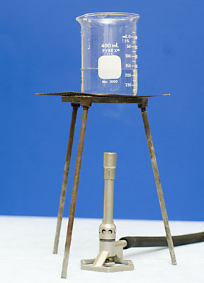 Place 150 mL of water in Beaker