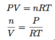 Density derivation in gas law