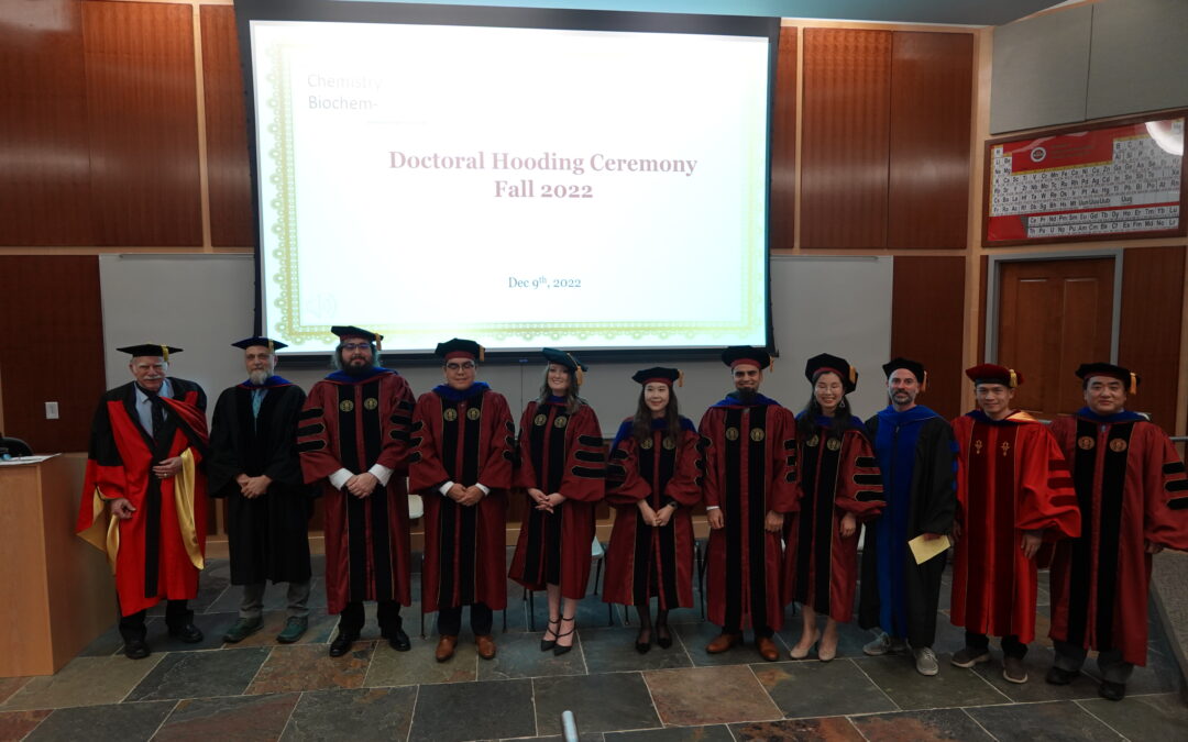 Celebrating our recent Chemistry Ph.D. Graduates at our Hooding Ceremony